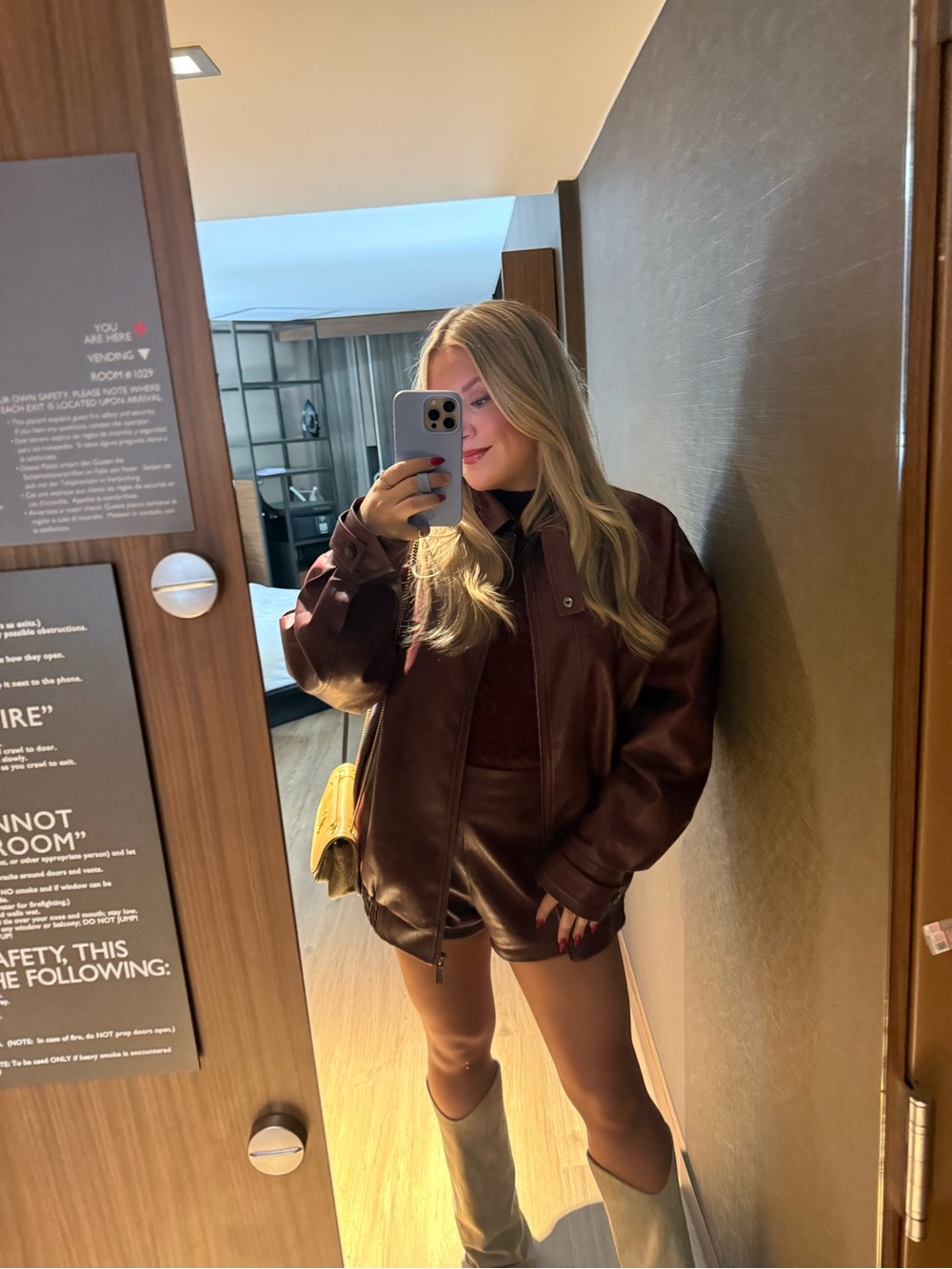 Women’s Burgundy Leather shorts